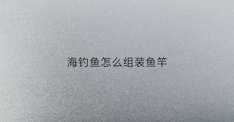 海钓鱼怎么组装鱼竿(海钓竿安装一步一步视频)