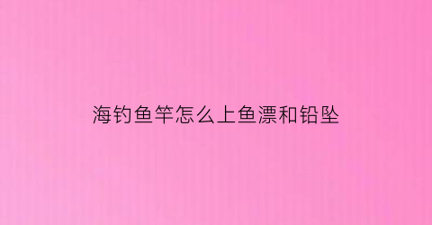 “海钓鱼竿怎么上鱼漂和铅坠(海钓鱼竿如何绑鱼钩浮漂)