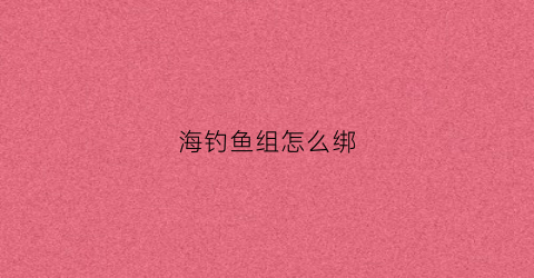 海钓鱼组怎么绑(海钓怎么绑鱼饵)
