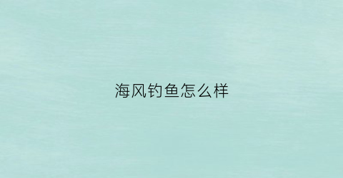 海风钓鱼怎么样(什么风钓海鱼合适)