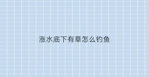 涨水底下有草怎么钓鱼(涨水底下有草怎么钓鱼啊)