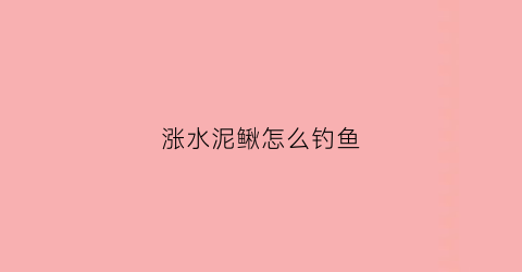 涨水泥鳅怎么钓鱼(水泥鳅长什么样)