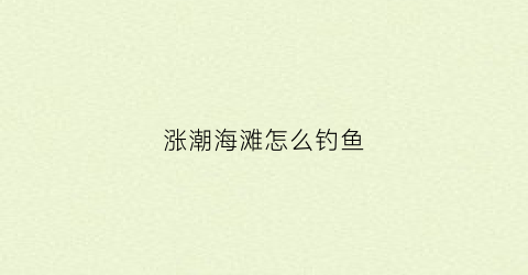 涨潮海滩怎么钓鱼(涨潮时在海边玩有危险吗)