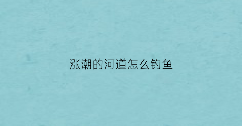 涨潮的河道怎么钓鱼(涨潮有没有鱼钓)