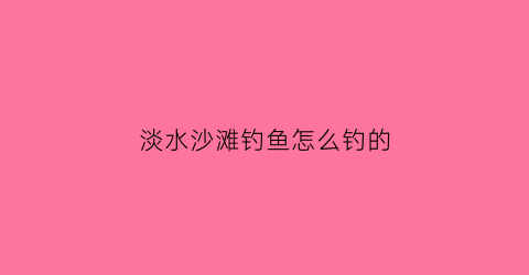 淡水沙滩钓鱼怎么钓的(淡水附近的沙滩)