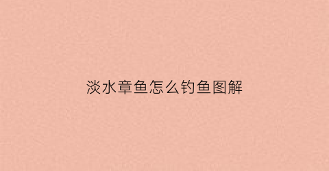 淡水章鱼怎么钓鱼图解(怎样钓章鱼)