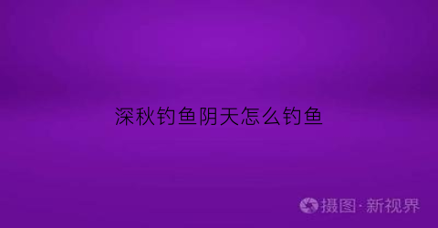 深秋钓鱼阴天怎么钓鱼(野钓深秋阴天钓鱼没口咋回事)