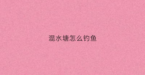 混水塘怎么钓鱼(混水塘怎么钓鱼好)