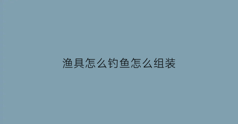 渔具怎么钓鱼怎么组装