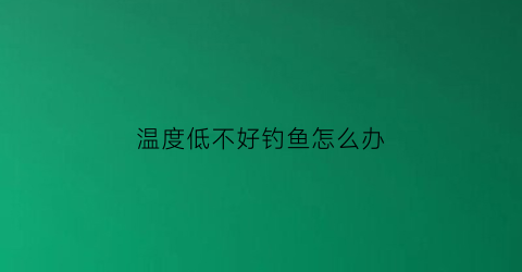 温度低不好钓鱼怎么办(温度低钓鱼用哪种小药)