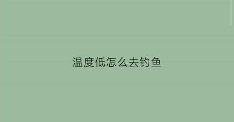 “温度低怎么去钓鱼(温度低了怎么钓鱼)