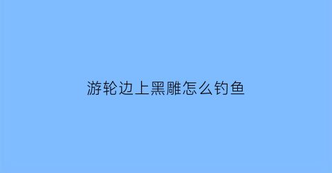 游轮边上黑雕怎么钓鱼