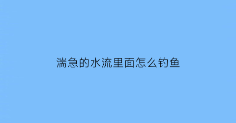 “湍急的水流里面怎么钓鱼(水流湍急的地方怎么钓鱼)