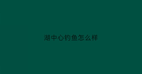 湖中心钓鱼怎么样