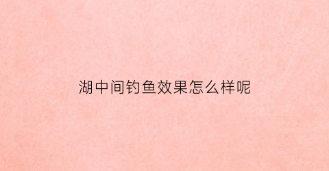 湖中间钓鱼效果怎么样呢(湖中间鱼多还是边上鱼多)