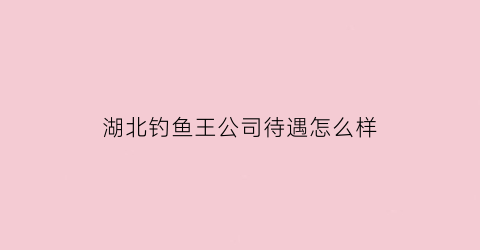 “湖北钓鱼王公司待遇怎么样(湖北钓鱼王官网电话)