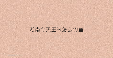 湖南今天玉米怎么钓鱼(长江钓玉米)