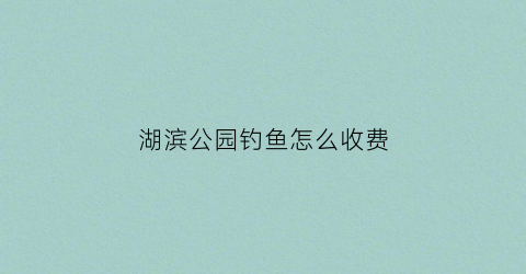 “湖滨公园钓鱼怎么收费(滨湖公园能钓鱼吗)