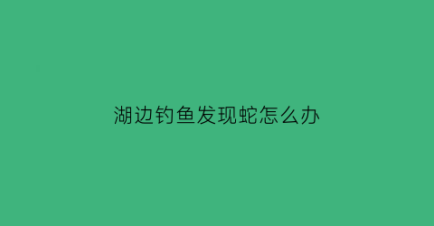 湖边钓鱼发现蛇怎么办(河边钓鱼遇到蛇预示着什么)