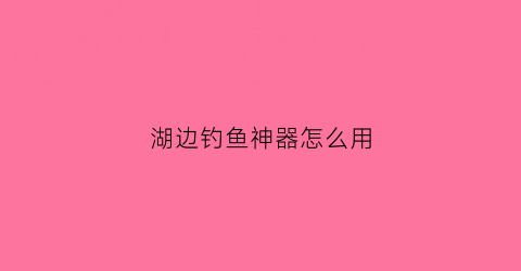 湖边钓鱼神器怎么用(湖面钓鱼)