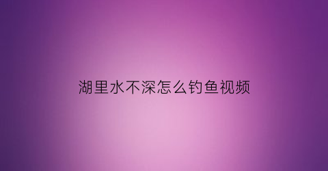 “湖里水不深怎么钓鱼视频(水深不好钓鱼)