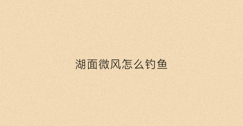 湖面微风怎么钓鱼(湖面风大怎么钓鱼)