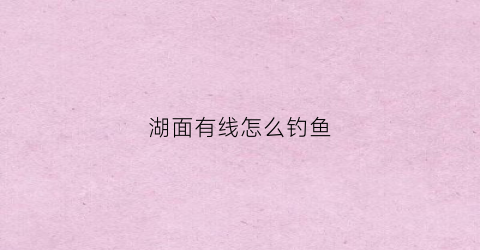 湖面有线怎么钓鱼(湖面钓鱼选择什么位置垂钓)