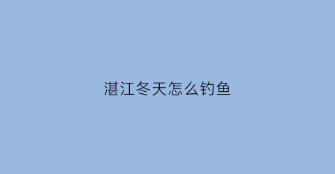 湛江冬天怎么钓鱼(湛江冬天可以下海吗)