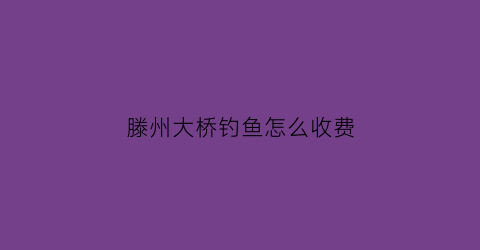 “滕州大桥钓鱼怎么收费(滕州大桥在什么地方)