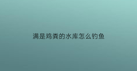 满是鸡粪的水库怎么钓鱼(满是鸡粪的水库怎么钓鱼呢)