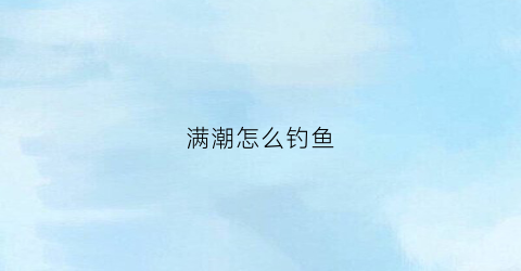 满潮怎么钓鱼(海钓满潮怎么钓鱼)