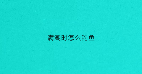 满潮时怎么钓鱼(海钓满潮时鱼什么时候开口)