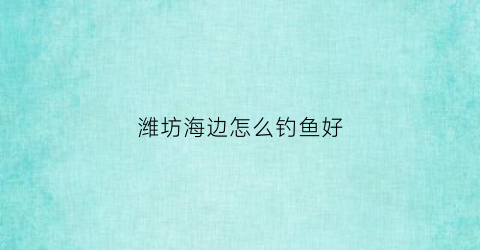 潍坊海边怎么钓鱼好(潍坊海边哪里能钓鱼)