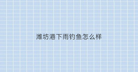 潍坊港下雨钓鱼怎么样(潍坊港几月份开始海钓)