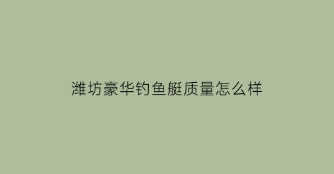 “潍坊豪华钓鱼艇质量怎么样(潍坊钓鱼吧百度贴吧)