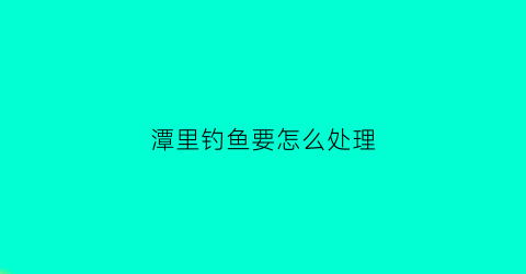 潭里钓鱼要怎么处理(潭里钓鱼要怎么处理才好)