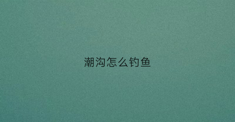 潮沟怎么钓鱼(潮沟是怎么形成的)