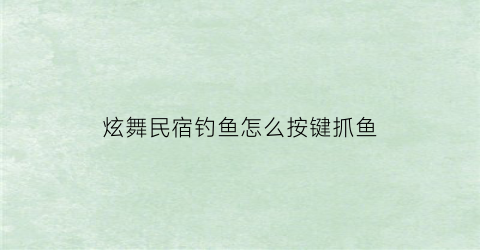 “炫舞民宿钓鱼怎么按键抓鱼(炫舞民宿怎么打卡)