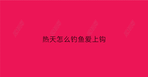 热天怎么钓鱼爱上钩(热天的鱼怎么钓)