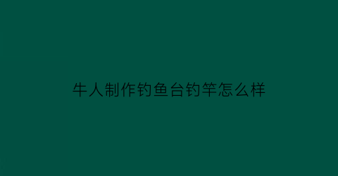 “牛人制作钓鱼台钓竿怎么样(自制钓鱼钓台)