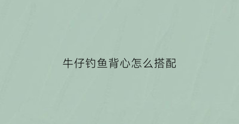 牛仔钓鱼背心怎么搭配(牛仔背心内搭穿什么好看)
