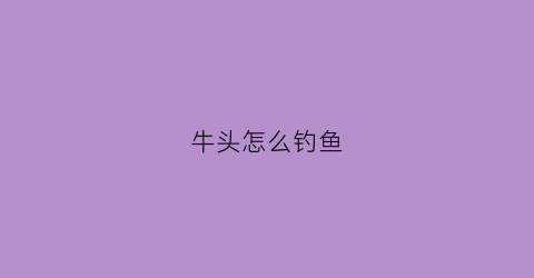 牛头怎么钓鱼(牛头钩怎么用)