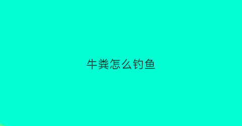 牛粪怎么钓鱼(牛粪钓鱼绝技)