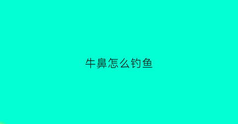 牛鼻怎么钓鱼(牛鼻子怎么钩)