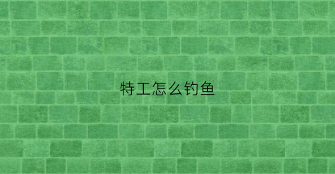 特工怎么钓鱼(特工怎么训练的)