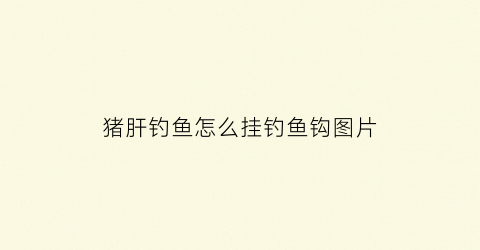 猪肝钓鱼怎么挂钓鱼钩图片(猪肝可以钩什么鱼)