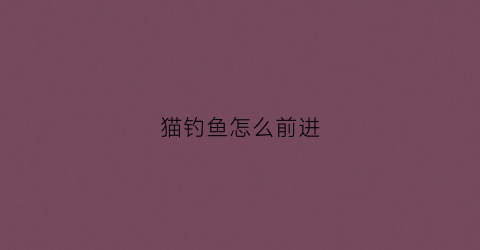 猫钓鱼怎么前进(小猫钓鱼怎么让鱼钩自动往下落)