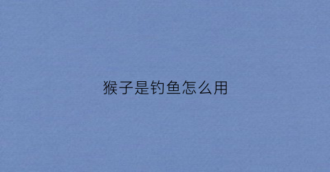 猴子是钓鱼怎么用(钓猴子玩具)