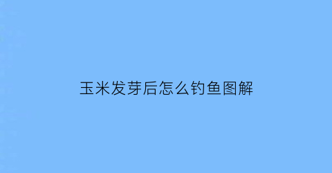 “玉米发芽后怎么钓鱼图解(玉米发芽后怎么钓鱼图解说明)