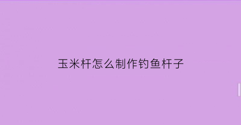 玉米杆怎么制作钓鱼杆子(玉米杆自制浮漂)